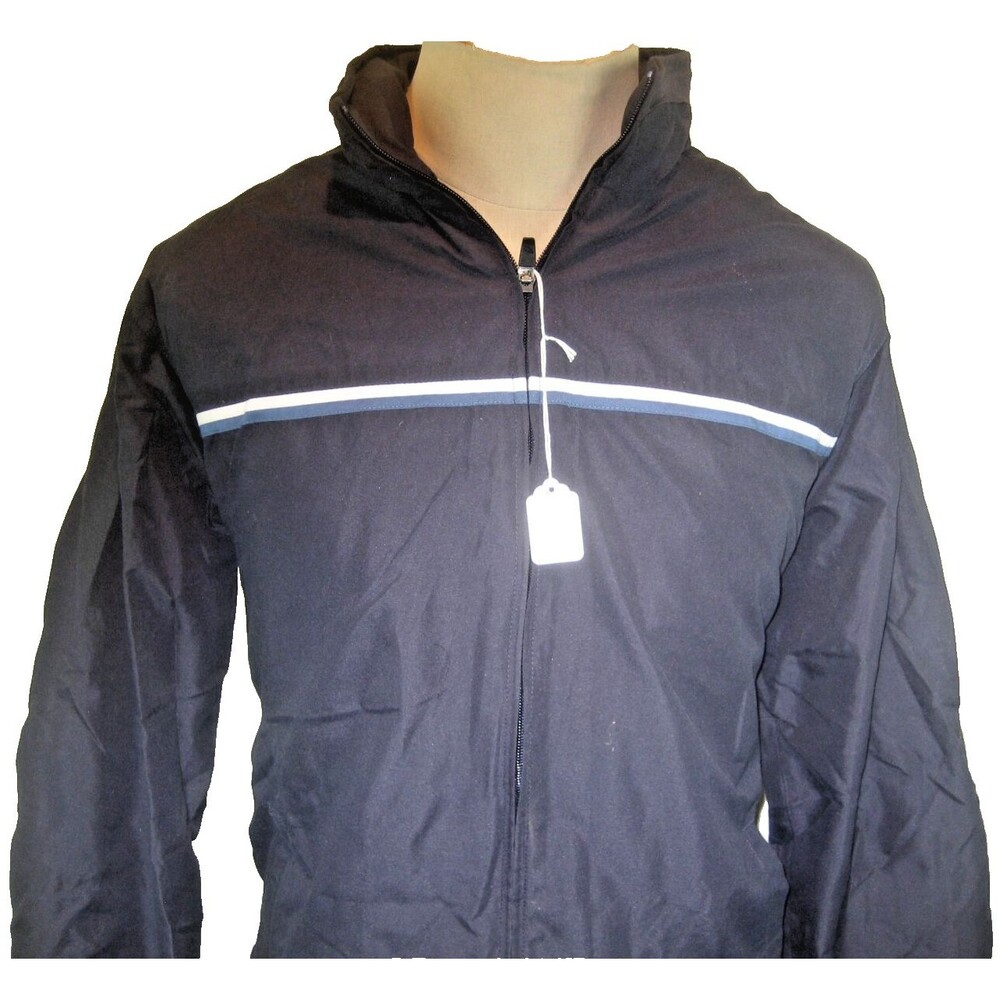 Mens NWOT Tek Gear Navy Nylon/Polyester Jogging Full Zip Hooded Jacket sz M